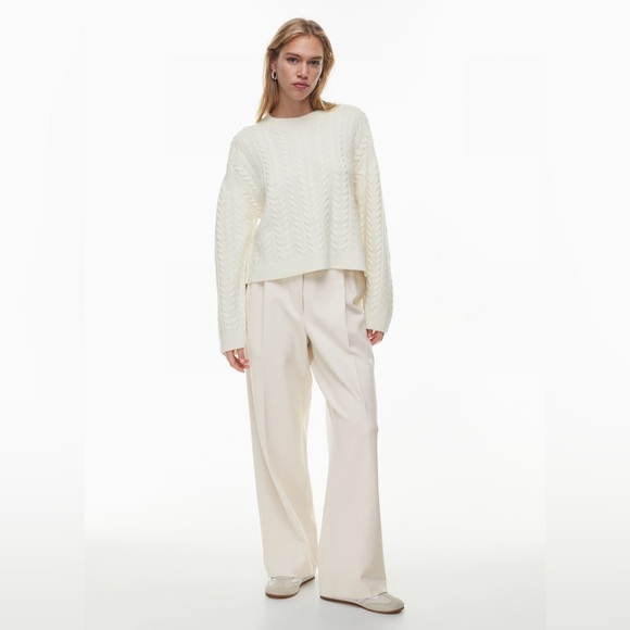 Aritzia The Group Shores Merino Wool Sweater in Vintage White - Picture 3 of 13